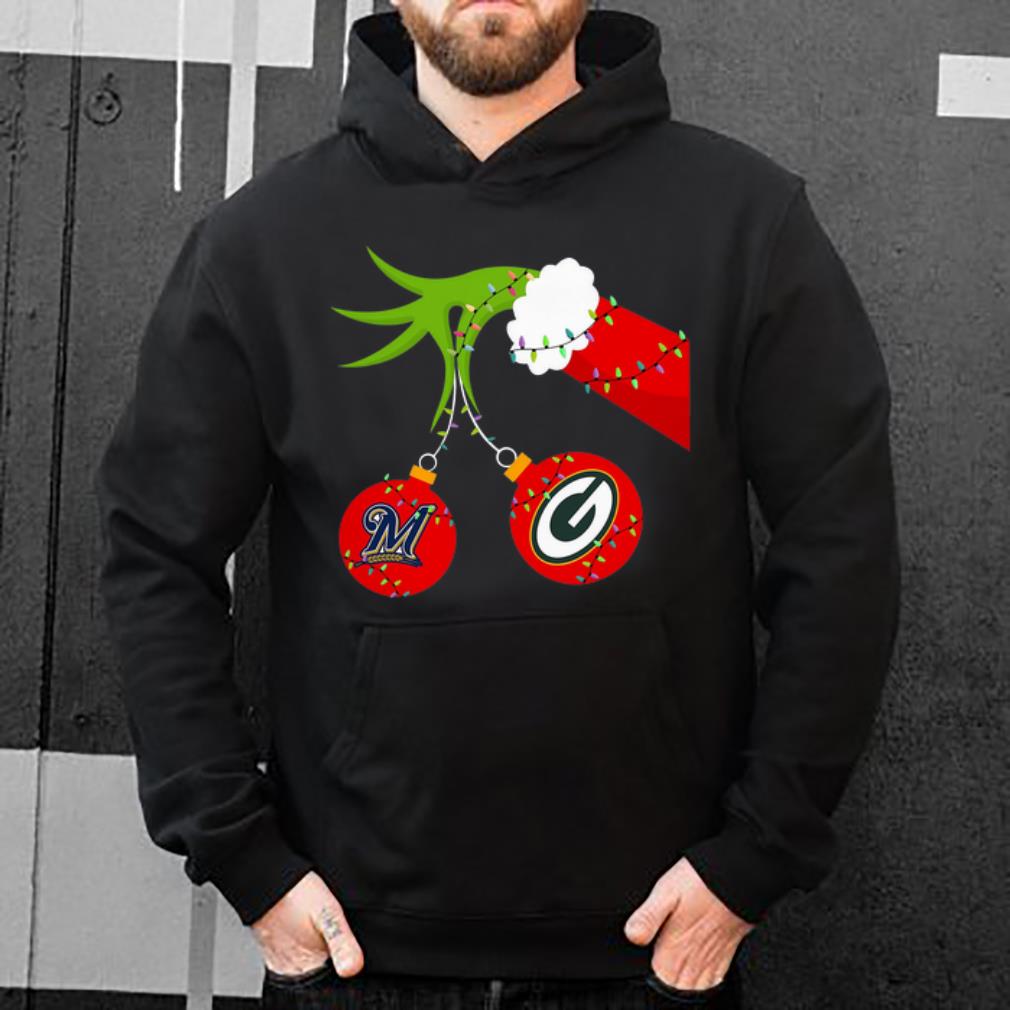 Nice Christmas Grinch Milwaukee Brewers And Green Bay Packers shirt