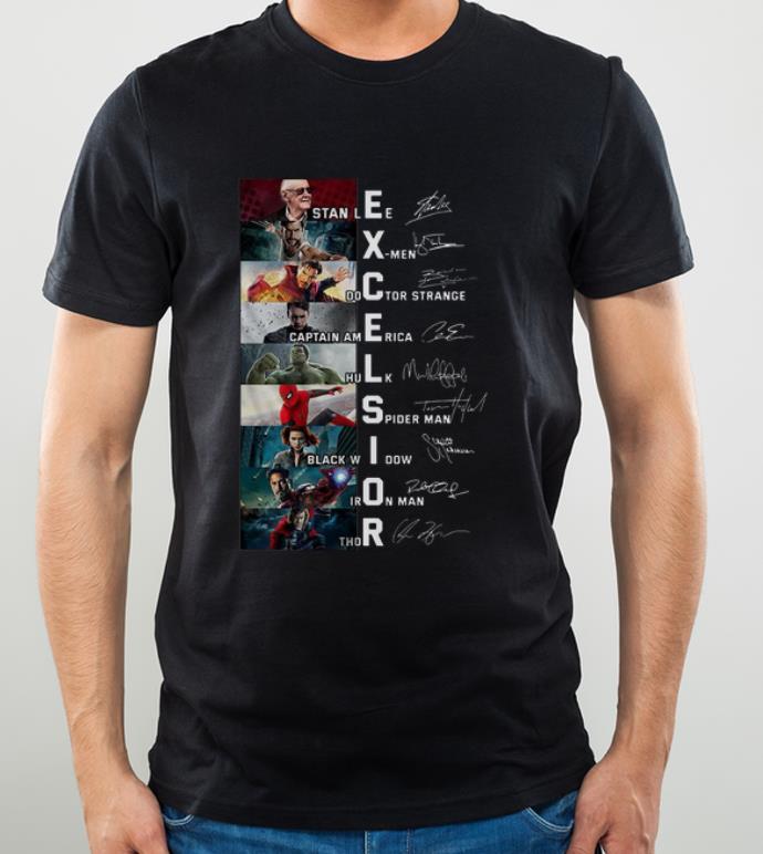 Nice Excelsior Stan Lee Marvel Character Signatures shirt