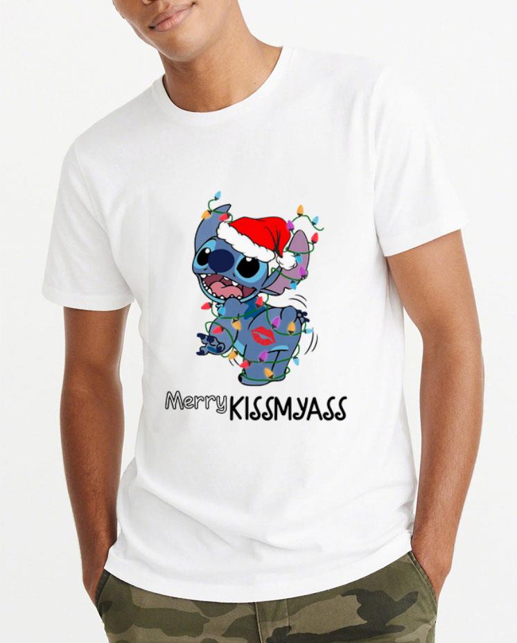 Nice Merry Kissmyass Santa Stitch Light Christmas shirt