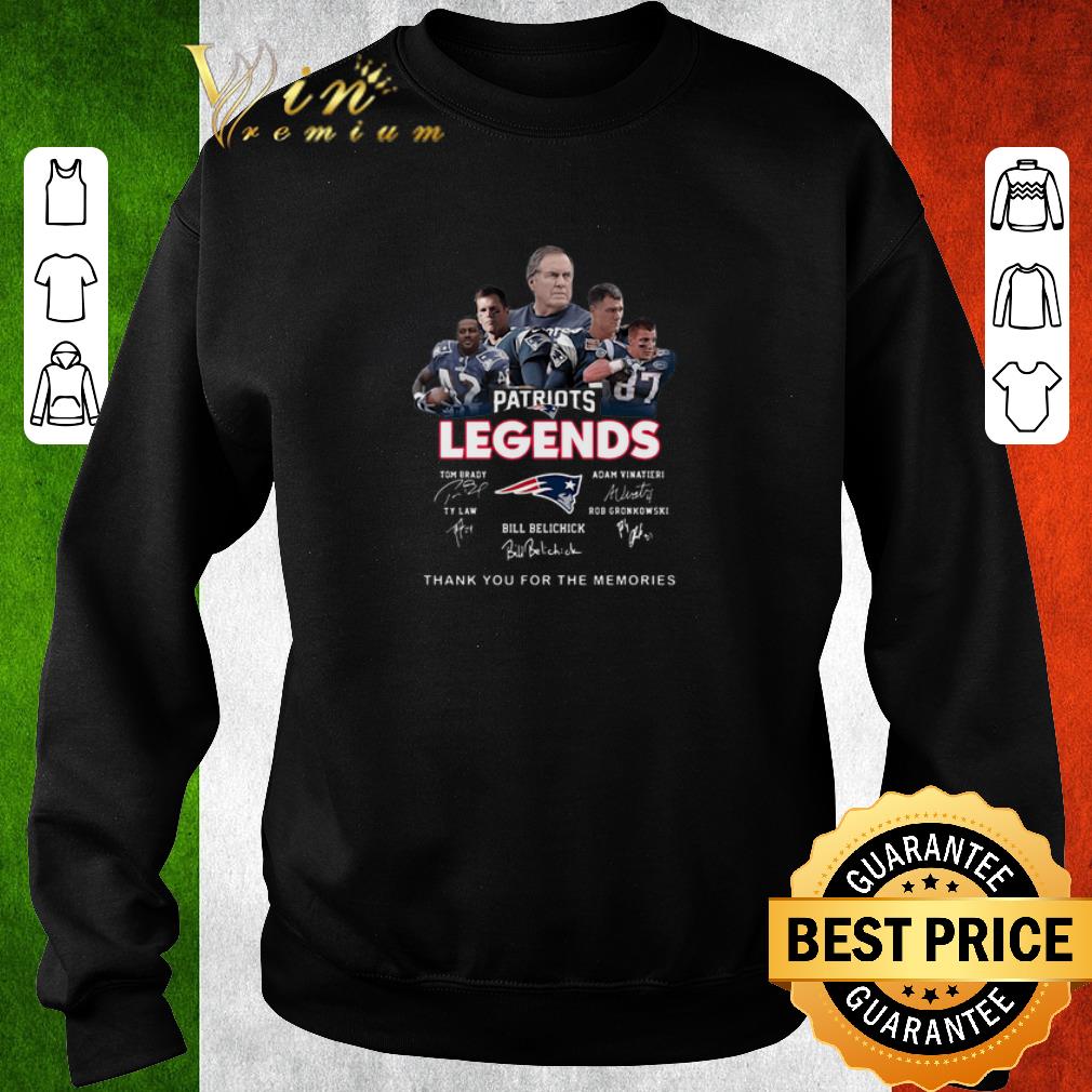 Nice New England Patriots legends thank you for the memories signatures shirt