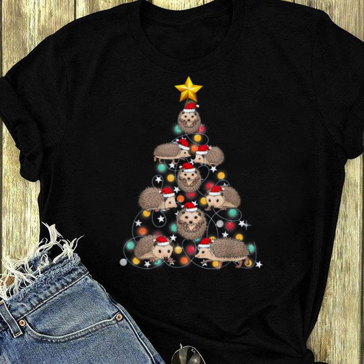 Nice Santa Hedgehog Christmas Tree Funny Hedgehog Christmas Light shirt