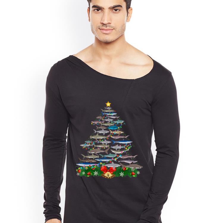 Nice Shark Christmas Tree Shark Lovers Christmas shirt