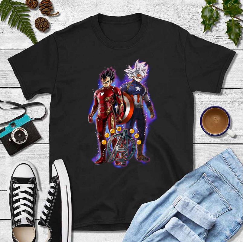Nice Son Goku And Vegeta Dragon Ball Super Marvel Captain Iron Man shirt