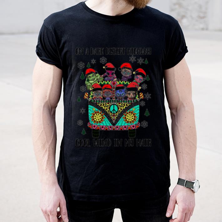 Official Avengers hippie car on a dark desert highway cool wind in my hair christmas shirt
