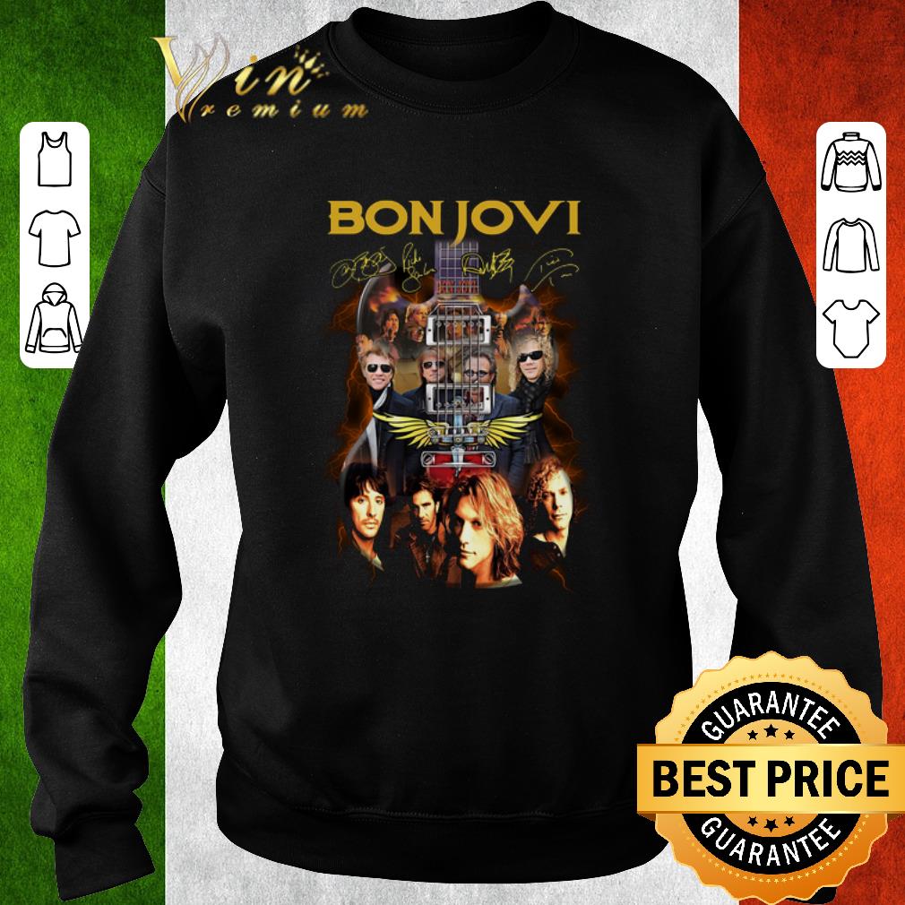 Official Bon Jovi band signatures guitarist shirt