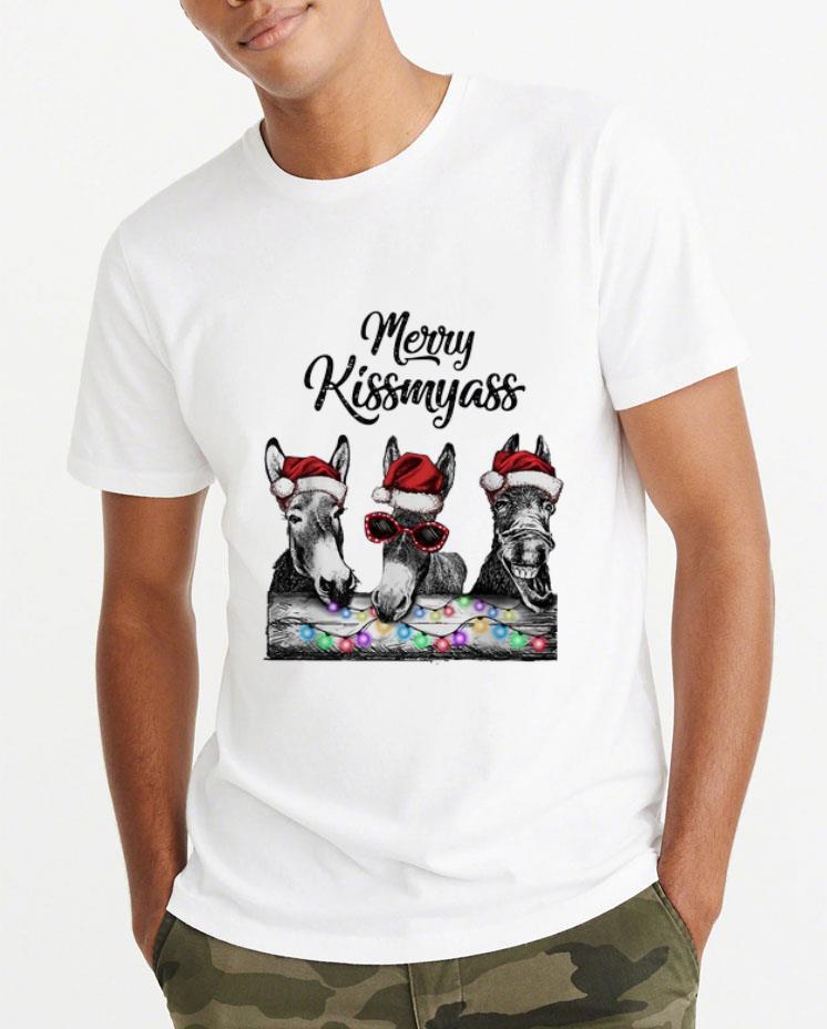 Official Donkeys Christmas Light Merry Kissmyass shirt
