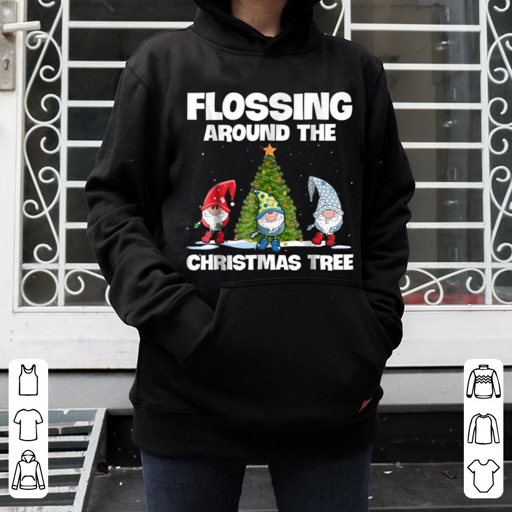 Official Flossing Around The Christmas Tree Youth Gnomes Gifts shirt