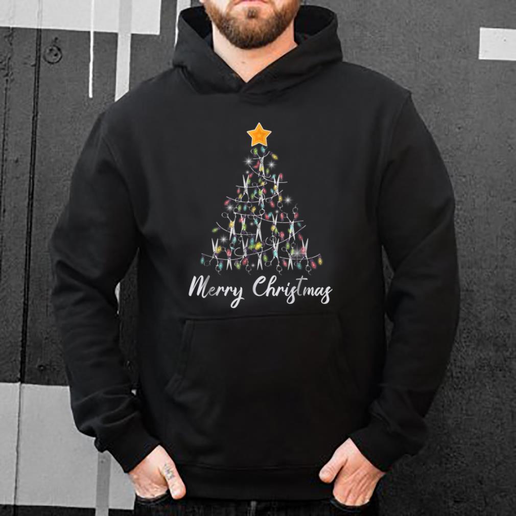 Official Merry Christmas Hairstylist Funny Scissors Xmas Tree shirt