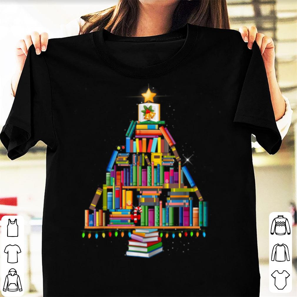 Official Merry Christmas Library Tree Gift For Book Lover Librarian shirt 1 Official Merry Christmas Library Tree Gift For Book Lover Librarian shirt 1