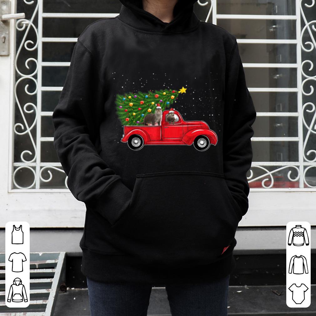 Official Otter Christmas On Red Car Truck with Xmas Tree Otter shirt