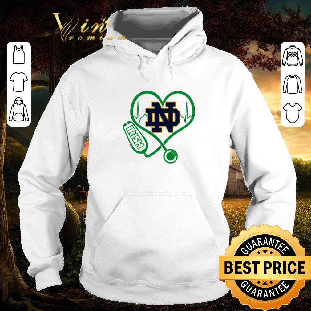 Original Love Notre Dame Fighting Irish Stethoscope Heartbeat nurse shirt