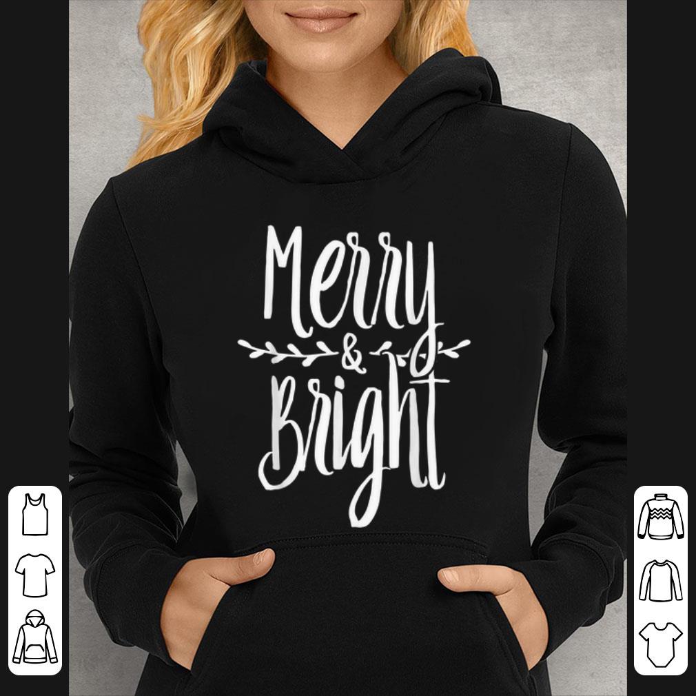Original Merry and Bright Christmas Tree Snow X-mas Gifts Tee shirt