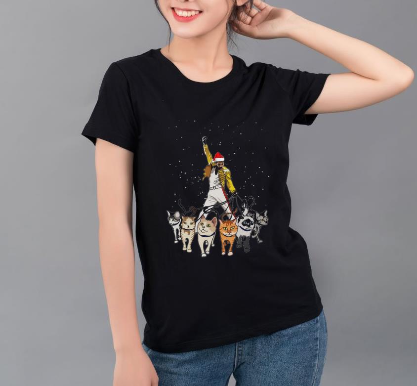 Original Santa Freddie Mercury and Cats shirt