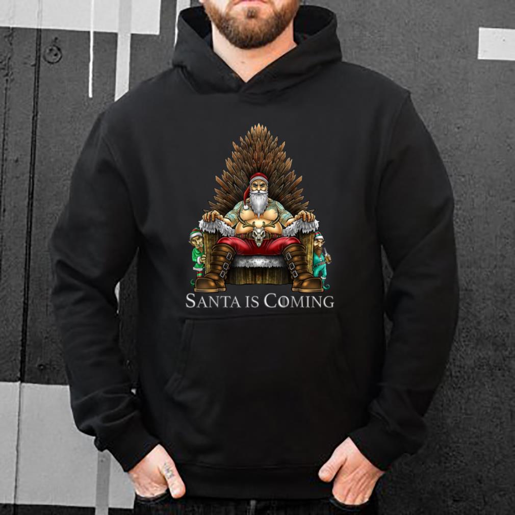 Original Santa Is Coming Santa Sitting on Throne Funny Christmas shirt