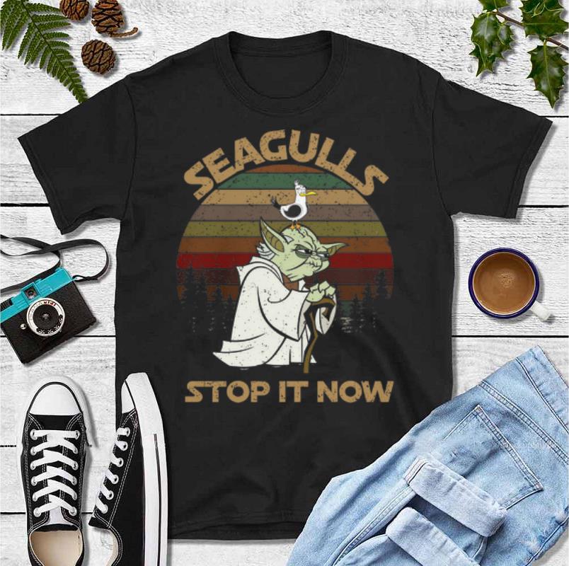 Original Vintage Yoda Seagulls Stop It Now shirt