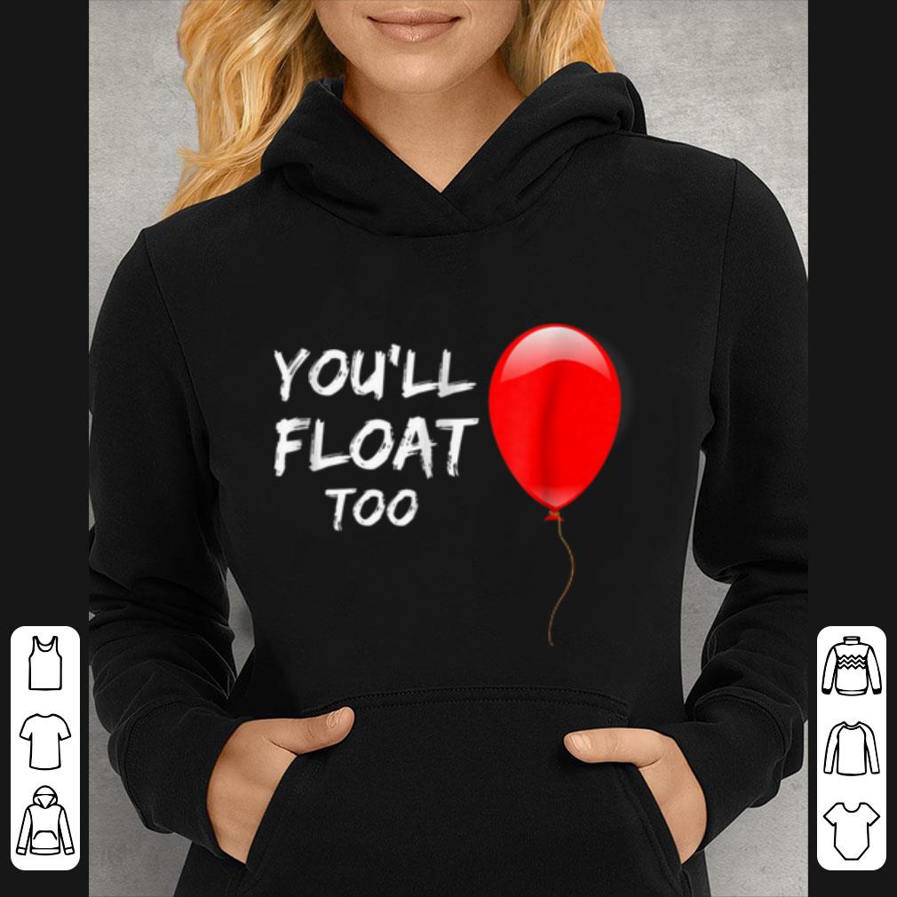 Original You'll Float Too Women Red Balloon Christmas Tee shirt