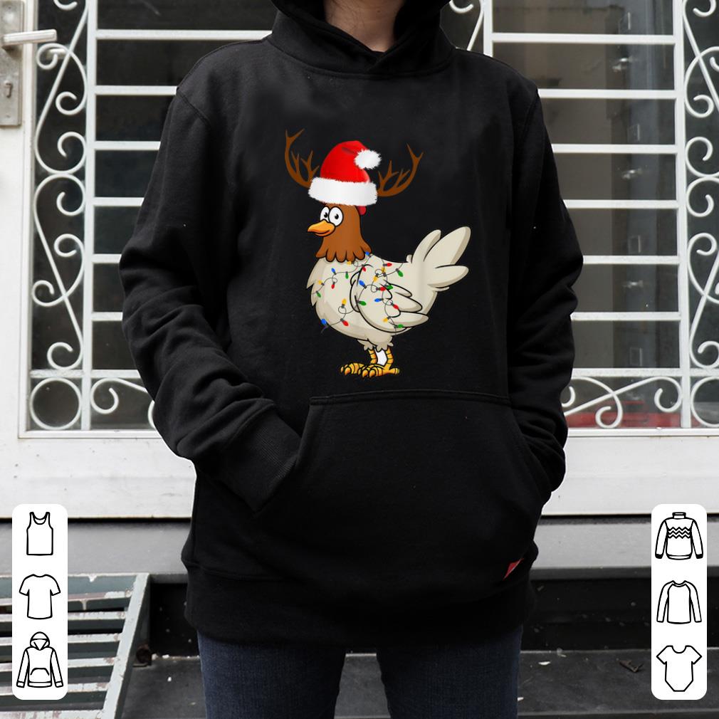 Premium Chicken Christmas Reindeer Christmas Lights Pajama Costume shirt