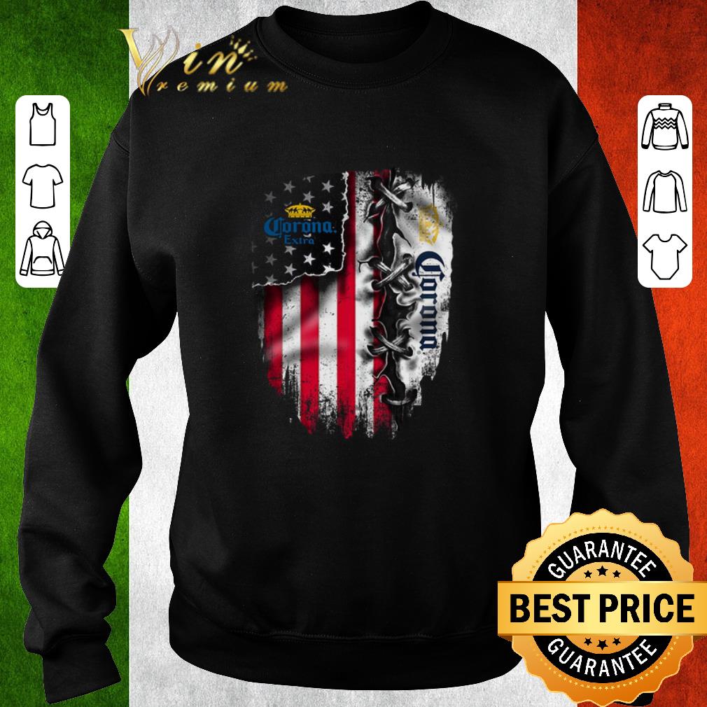 Premium Corona Extra inside American flag shirt