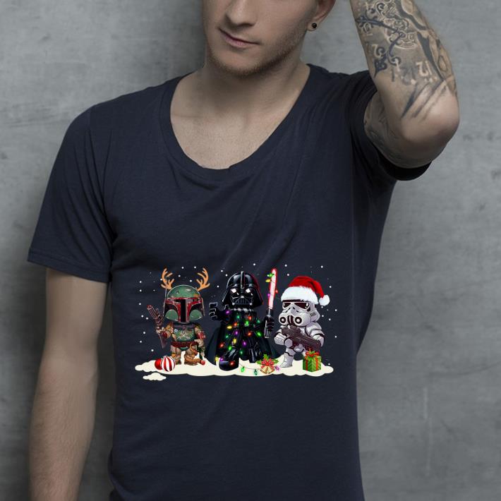 Premium Darth Vader R2D2 Boba Fett Chibi Christmas shirt