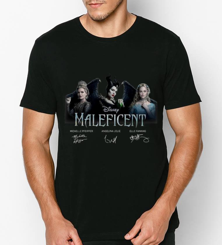 Premium Disney Maleficent Angelina Jolie Elle Fanning Signatures shirt
