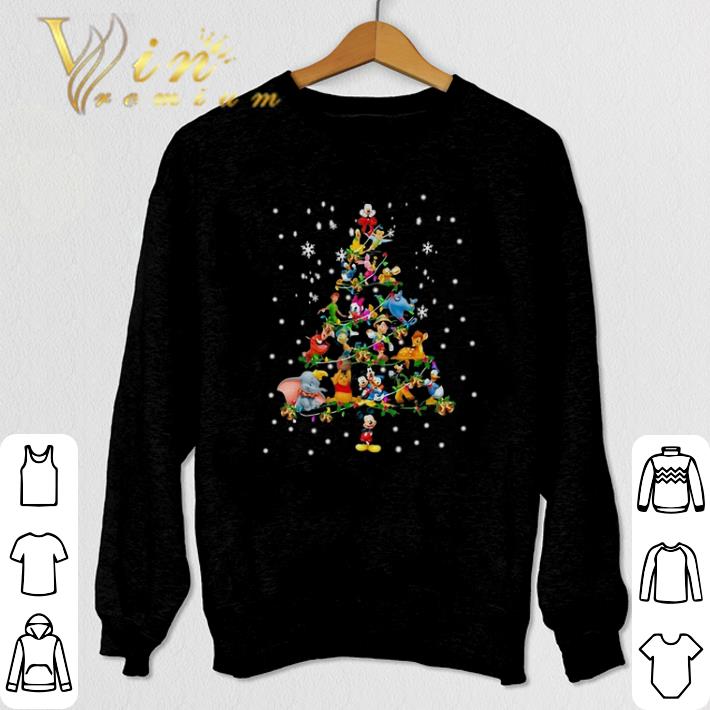 Premium Disney cartoon characters Christmas Trees shirt