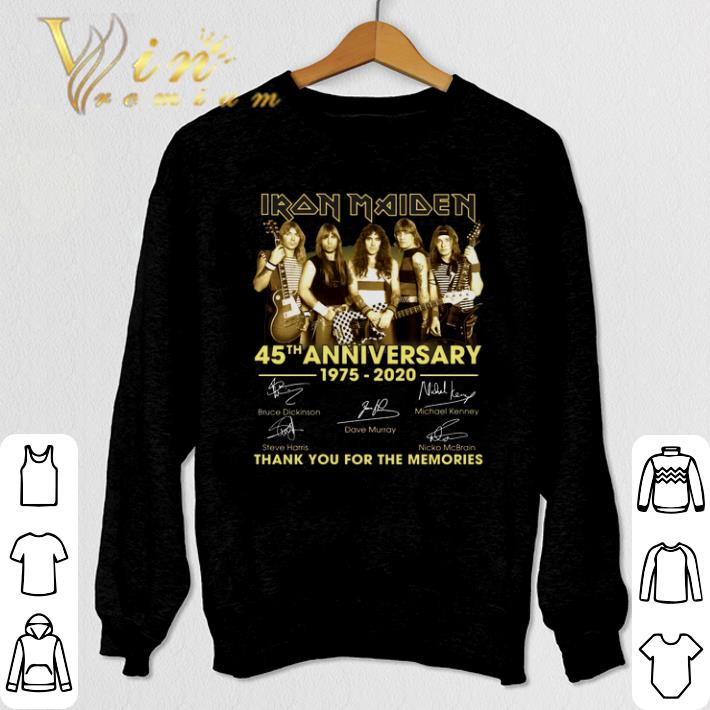 Premium Iron Maiden 45th anniversary 1975-2020 signatures thank you for the memories shirt