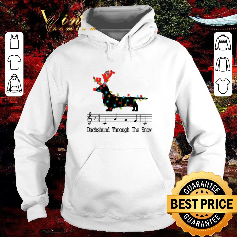 Premium Music note Dachshund through the snow Christmas shirt 6 Premium Music note Dachshund through the snow Christmas shirt