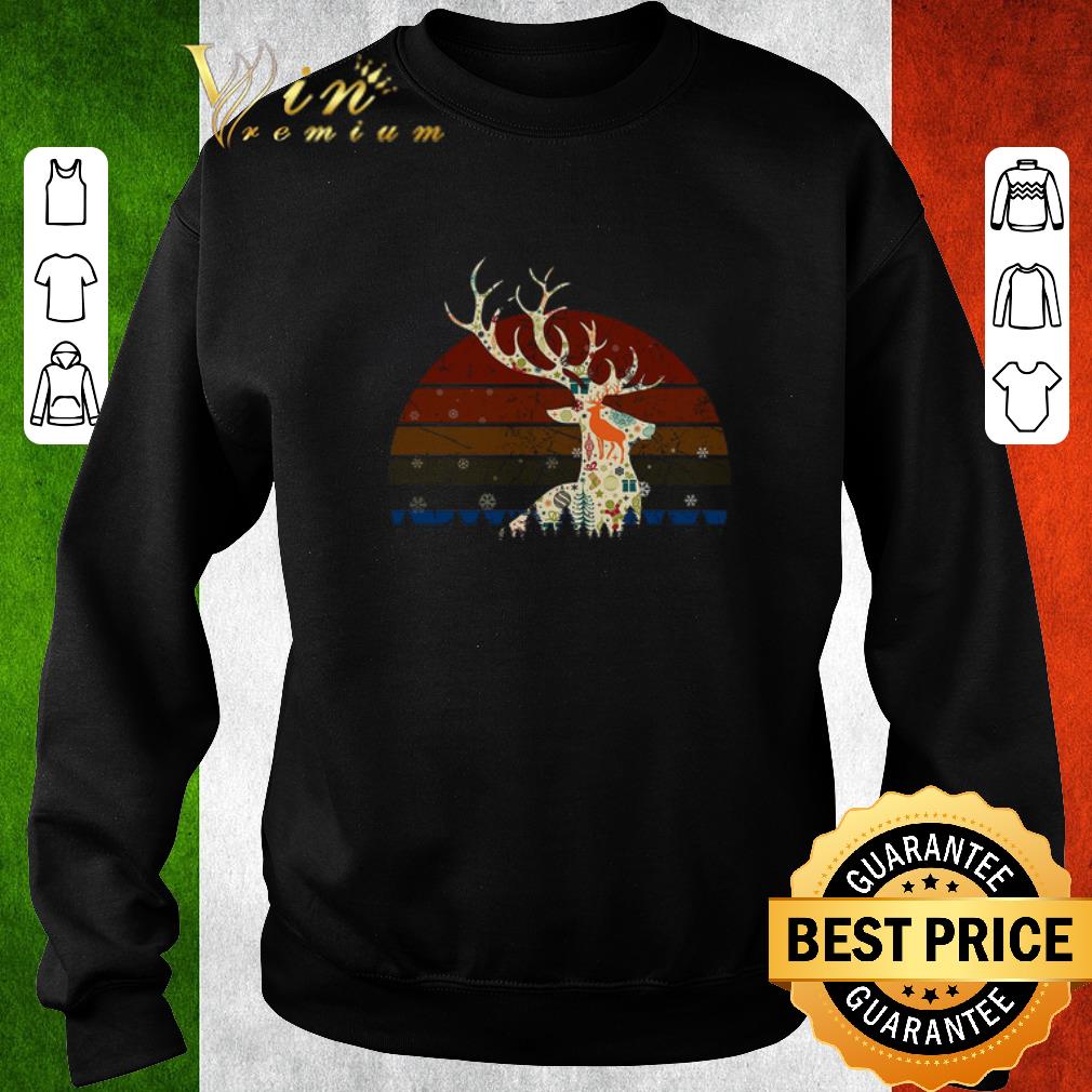 Premium Reindeer Christmas Retro Sunset shirt