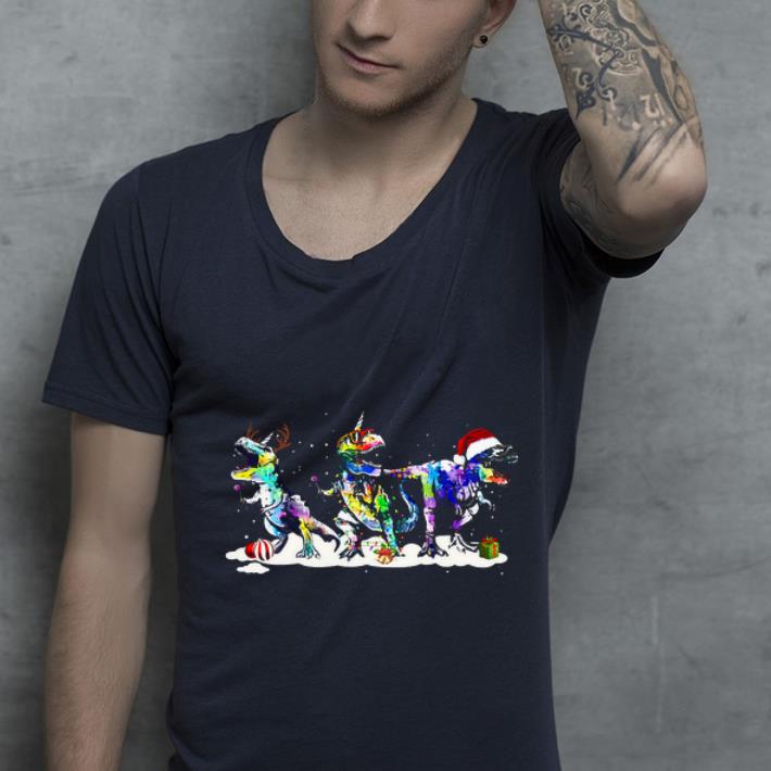 Pretty Dinosaur LGBT Merry Christmas shirt