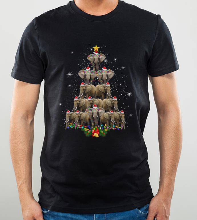 Pretty Elephant Christmas Tree Merry Xmas Elephant Gifts Tee shirt