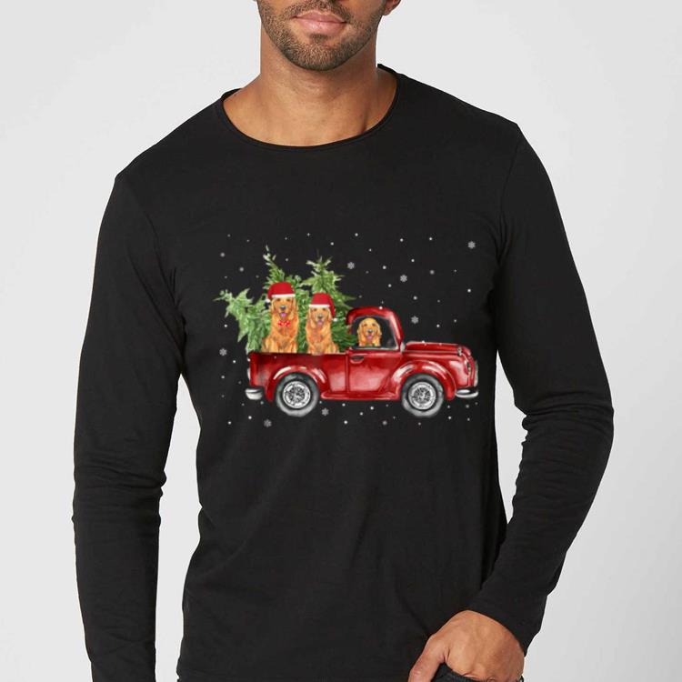 Pretty Golden Retriever Pickup Truck Christmas shirt