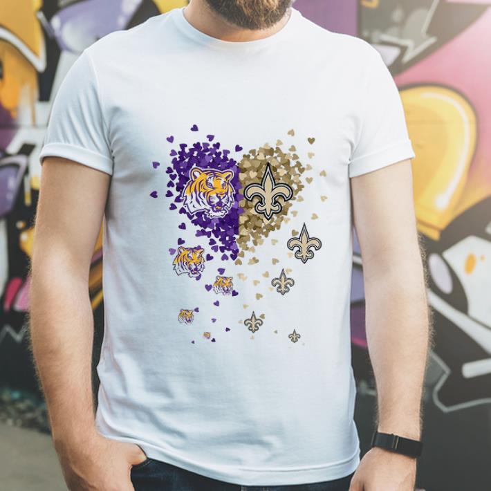 Pretty Hearts Shape LSU Tigers And Saints Tiny shirt