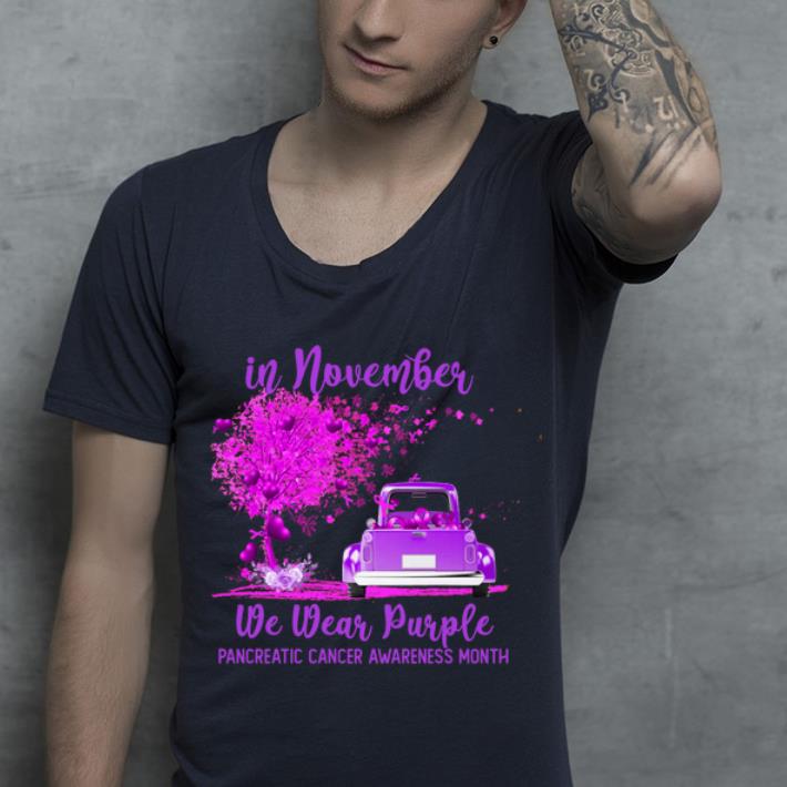 Pretty In November We Wear Purple Pancreatic Cancer Awareness shirt