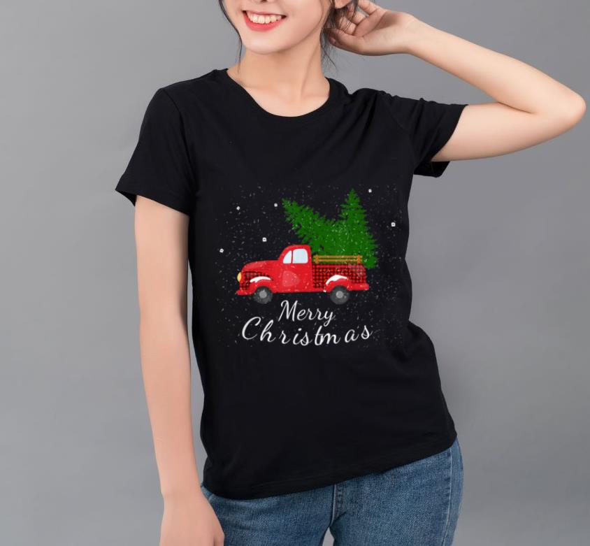 Pretty Rustic Retro Farm Car Truck Wagon Christmas Fir Tree Snow shirt