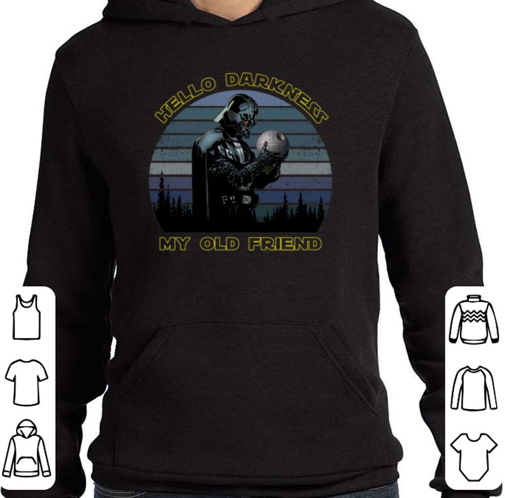 Top Darth Vader hold Death Star hello darkness my old friend shirt