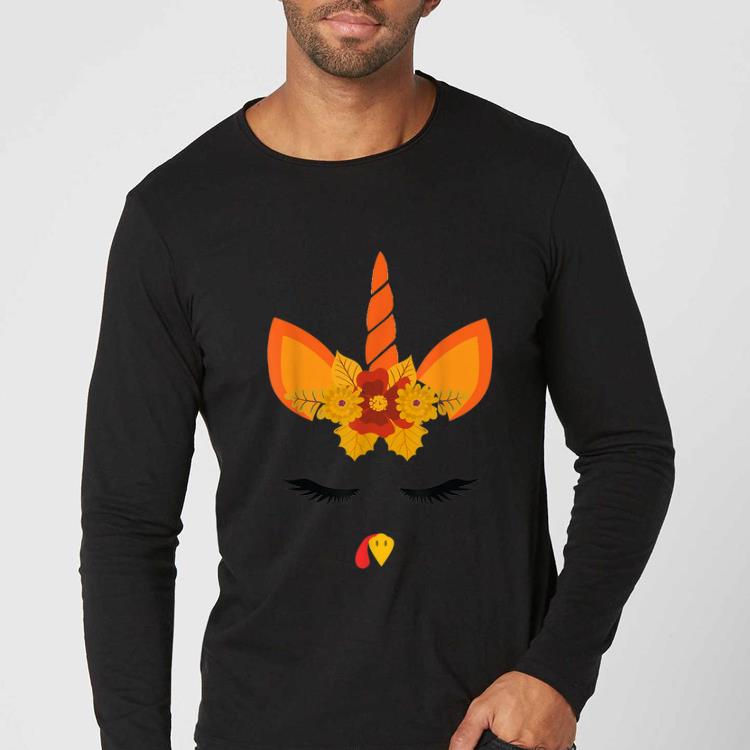 Top Funny Unicorn Turkey Face Gifts Thanksgiving Day for Kids shirt