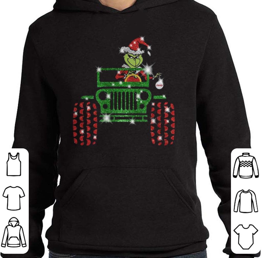 Top Grinch driving jeep car Christmas shirt