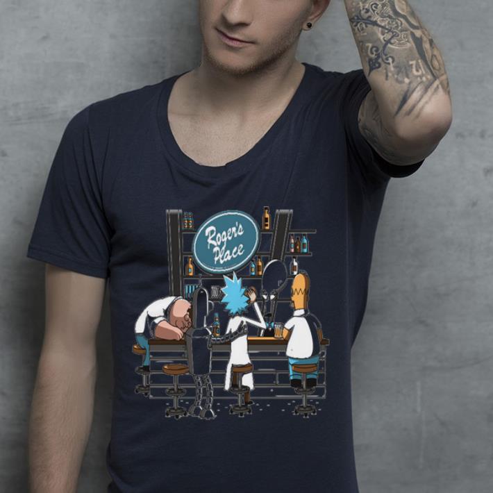 Top Peter Griffin Bender Rick Sanchez Homer Simpson at Roger's Place shirt