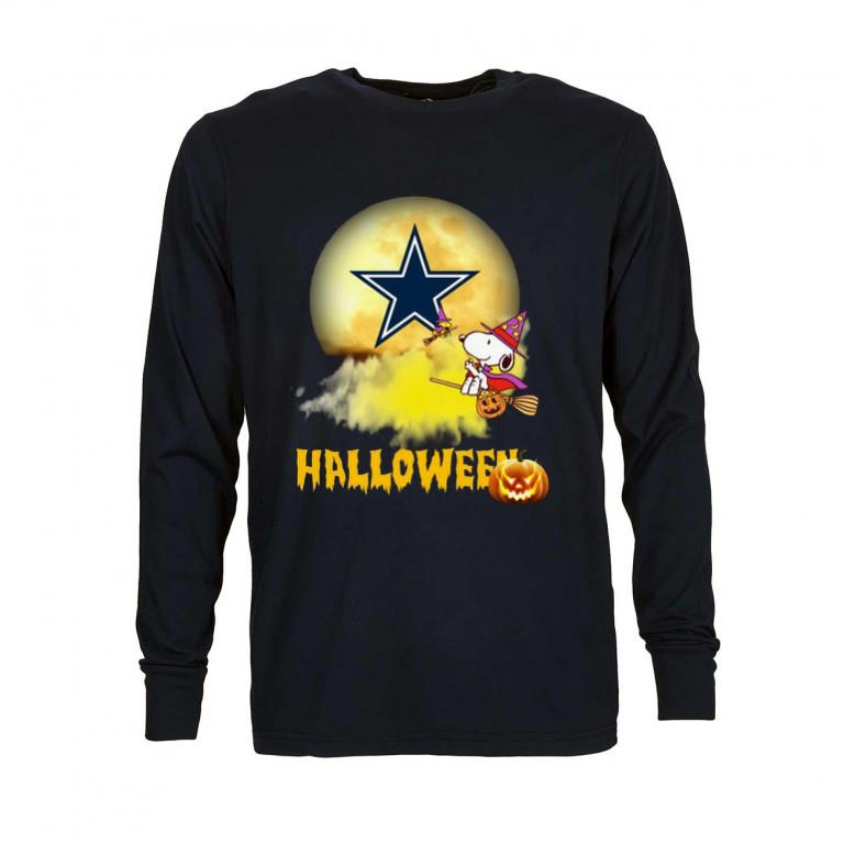 Top Snoopy flying on the broom Dallas Cowboys Halloween shirt