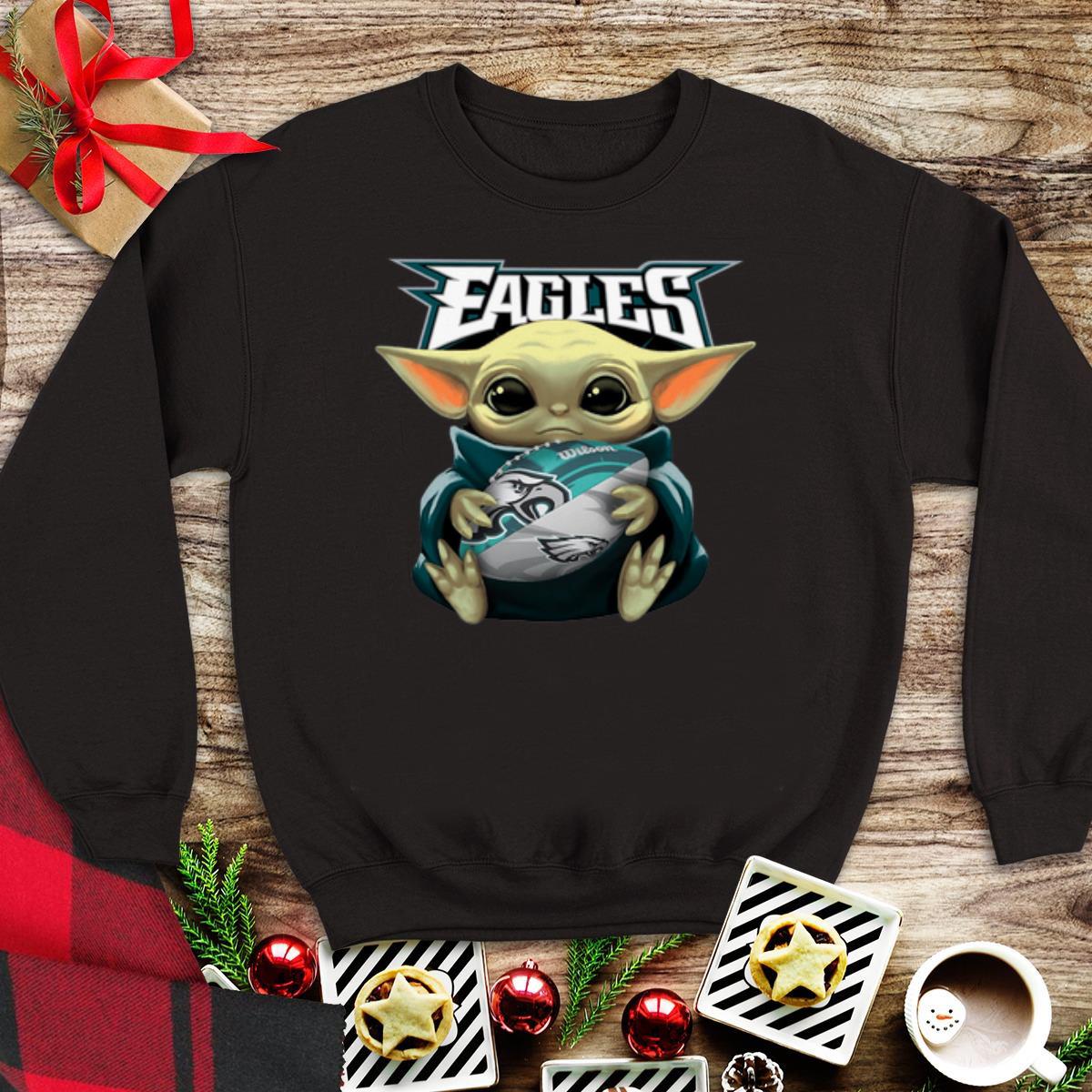Awesome Baby Yoda Hug Philadelphia Eagles shirt
