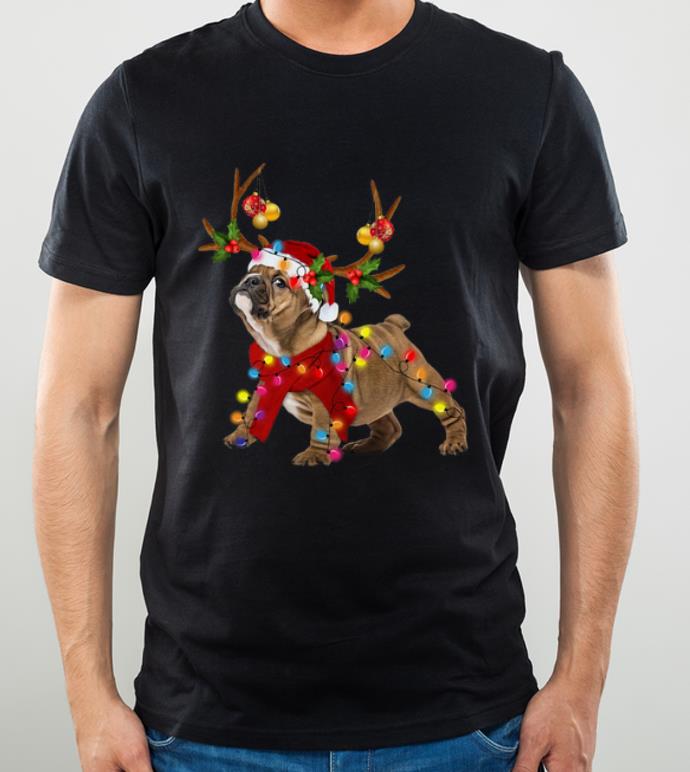 Awesome Bulldog Gorgeous Reindeer Light Christmas shirt