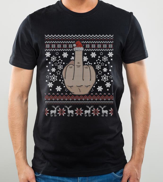 Awesome Middle Finger Jolly As Fuck Ugly Christmas shirt