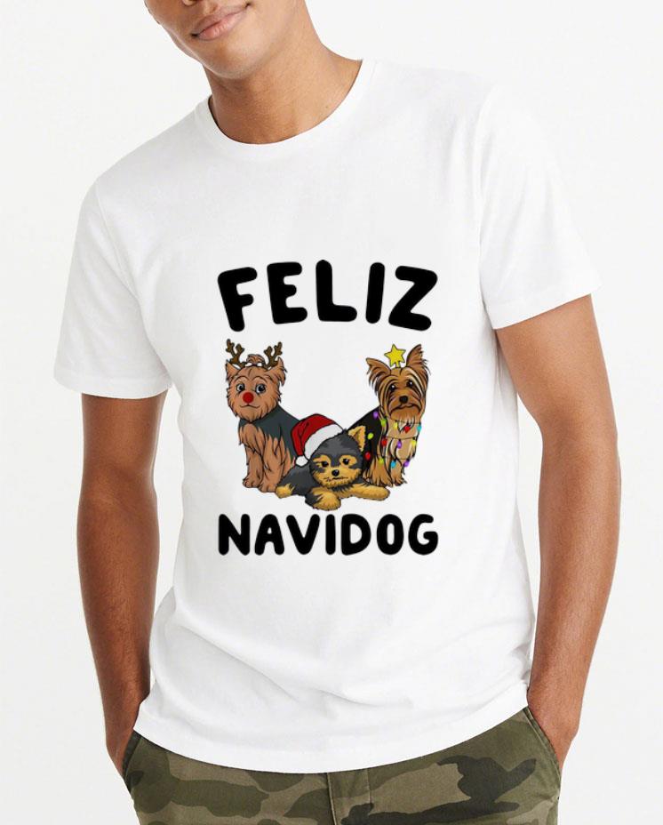Awesome Yorkshire Terrier Feliz Navidog Christmas shirt