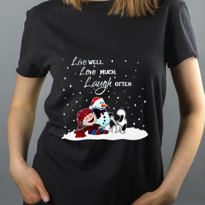 Funny Snoopy Charlie Brown Live well love much laugh often Christmas shirt