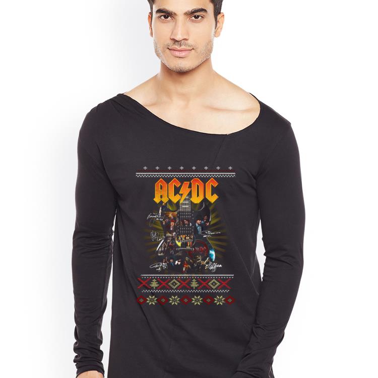 Great Guitar AC DC signatures ugly Christmas shirt