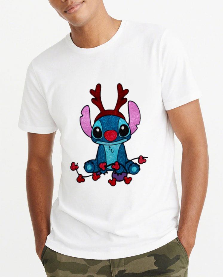 Great Stitch Mickey Mouse gorgeous reindeer Christmas shirt