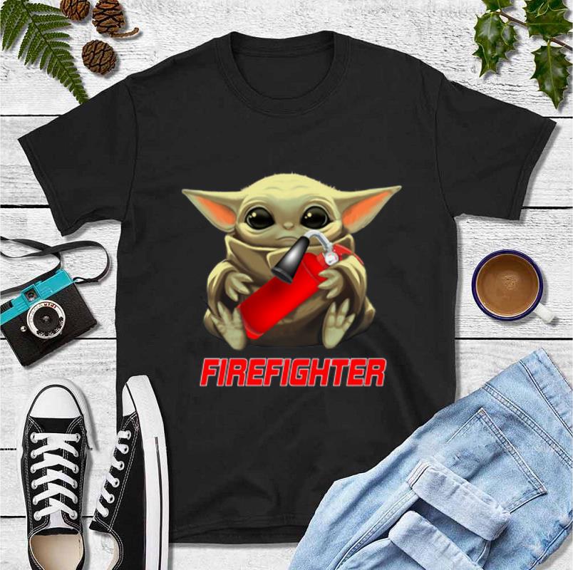 Hot Baby Yoda Hug Firefighter shirt