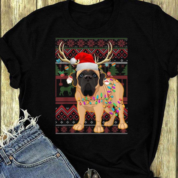 Hot English Mastiff Reindeer Christmas Light Ugly Christmas shirt