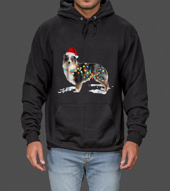Hot Santa Australian Shepherd Christmas Lights Xmas Gift sweater