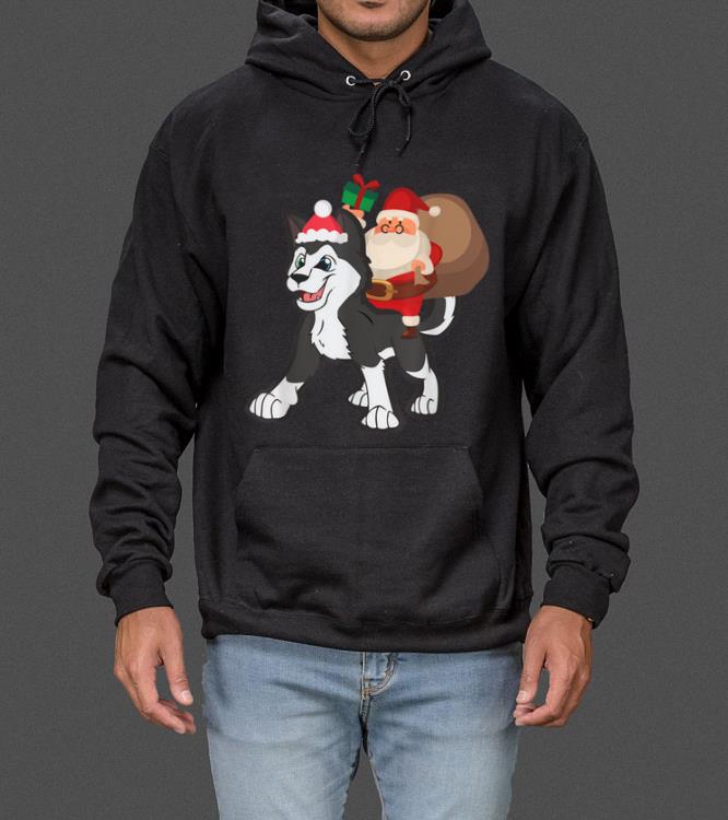 Hot Santa Riding Husky Sibir Christmas Pajama Gift sweater